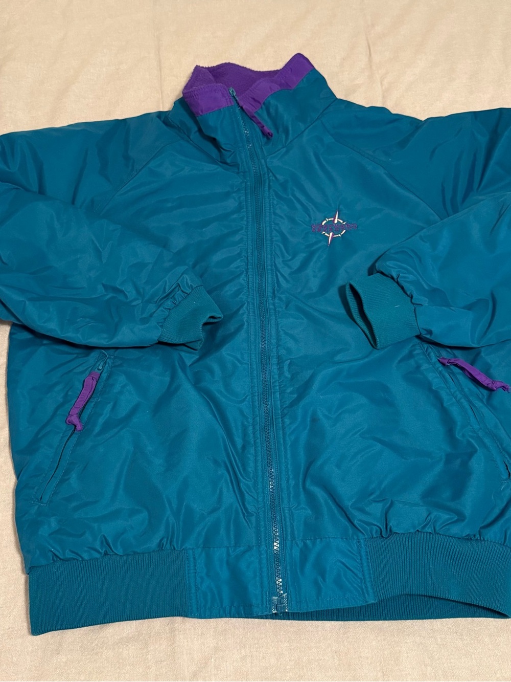 Turquoise & Purple Windbreaker Jacket